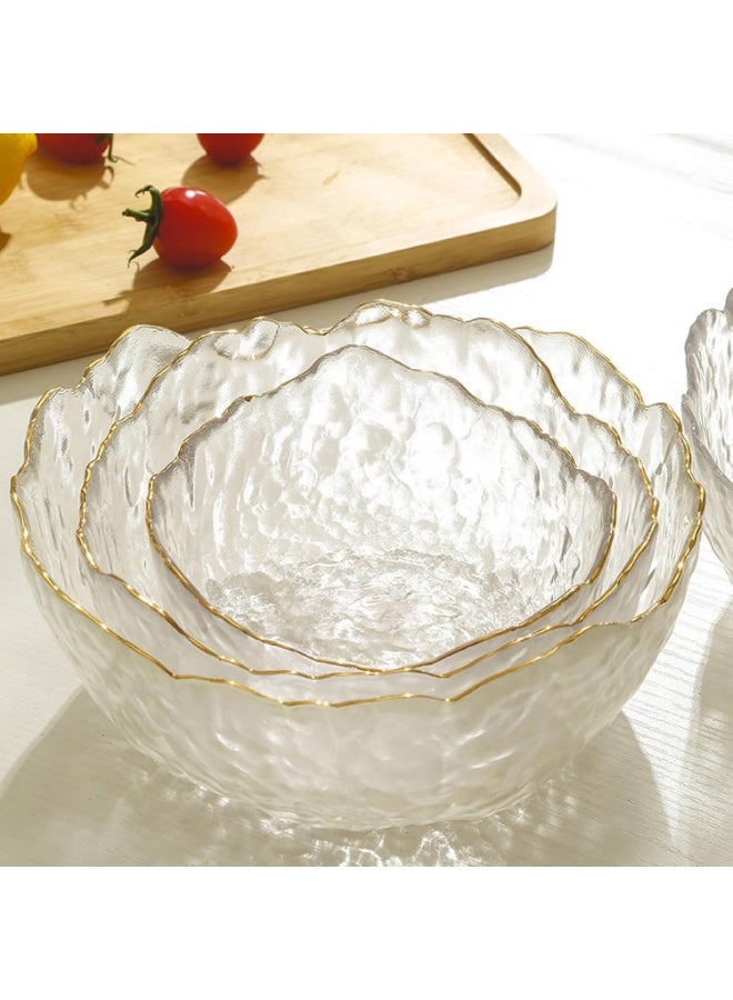 كيتشينو طقم أوعية سلطة من 3 قطع، أوعية تقديم سلطة زجاجية قابلة للتكديس، أوعية زجاجية غير منتظمة الشكل من بنوم بنه للمطبخ، أوعية تقديم جميلة للمعكرونة والحلويات والفشار والفواكه والوجبات الخفيفة - Image 5